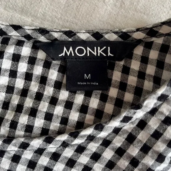 Monki Black and White Gingham Dress | Size Medium - Picture 8 of 10